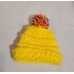TYD-1201 : Yellow Handmade Knitted Infant Hat with Multi Color PomPom at HatsForDogs.com