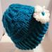 TYD-1209 : Handmade Childrens Knitted Hat with Flower at HatsForDogs.com