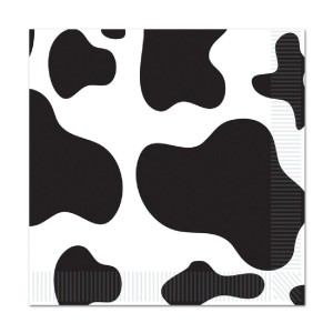 RTD-2572 : 16-pk Farm Cow Print Party Beverage Napkins at HatsForDogs.com