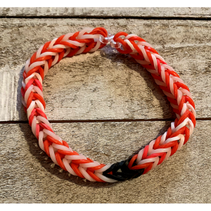 AJD-1003 : Red, White and Black Rubber Band Bracelet at HatsForDogs.com
