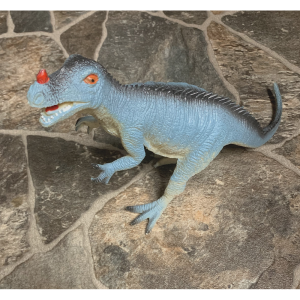 AJD-1004 : Blue Rubber Squeaky Dinosaur Toy at HatsForDogs.com