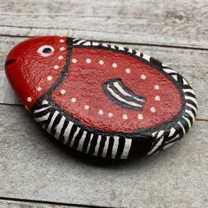 JTD-1004 : Red White and Black Fish Rock at HatsForDogs.com