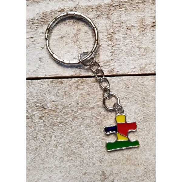 Autism Puzzle Charm Keychain