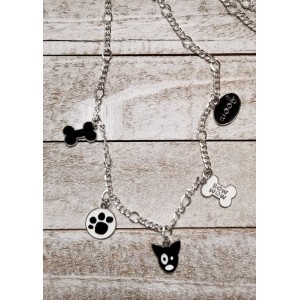 JTD-1022 : Metal Chain Dog Lovers Charm Necklace at HatsForDogs.com
