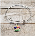 Adjustable Dangle Bracelet with Autism Puzzle Charm