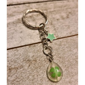 JTD-1034 : Lucky Clover with Star Charm Keychain at HatsForDogs.com