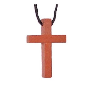 RTD-1094 : Wooden Cross Necklace - Christian Wood Cross w/cord at HatsForDogs.com