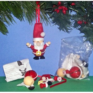 RTD-1254 : Jingle Bell Santa Claus Christmas Ornament Craft Kit at HatsForDogs.com