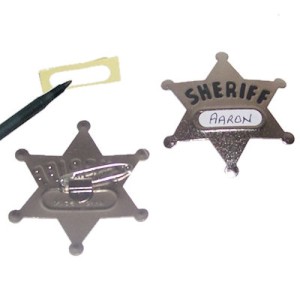 RTD-1308 : Metal Sheriff Star Name Tag Badge at HatsForDogs.com