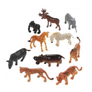 RTD-1395 : Assorted Plastic Zoo Animal Figures at HatsForDogs.com