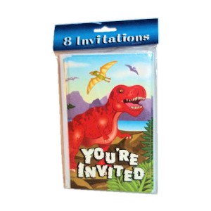 RTD-1496 : Dinosaur Birthday Party Invitations with Envelopes 8-pack at HatsForDogs.com