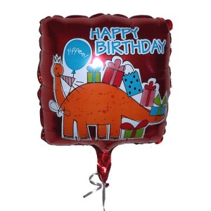 RTD-1514 : Large 21 inch Square Happy Birthday Dinosaur Mylar Balloon at HatsForDogs.com