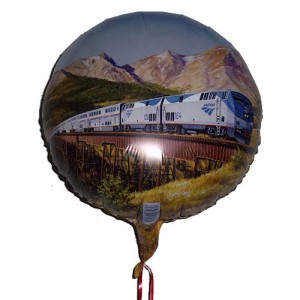 RTD-1553 : Amtrak Train Party 18 inch Mylar Balloon at HatsForDogs.com