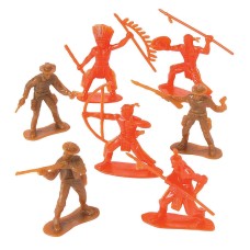 100-Pack Cowboys and Indians Figures Plastic Toy Soldier Figurines