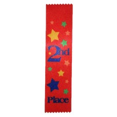 Red Satin 2nd Place Award Ribbon