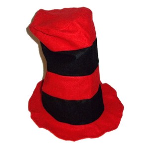 RTD-1727 : Red and Black Felt Stovepipe Hat at HatsForDogs.com