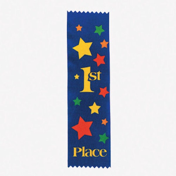 Blue Satin 1st Place Award Ribbon Blue Satin 1st Place Award Ribbon