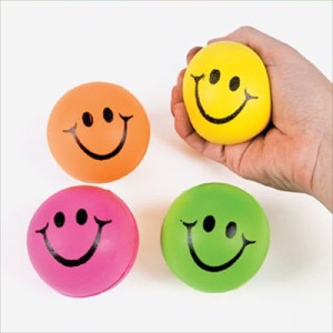 RTD-1844 : Foam Smile Face Neon Stress Relax Squeeze Balls at HatsForDogs.com