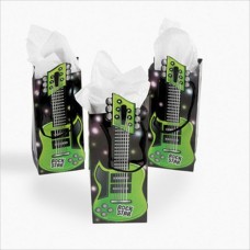 Rock Party Guitar-Shaped Treat Bags