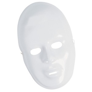 RTD-2156 : Plastic White Full Face Mask for Crafts at HatsForDogs.com