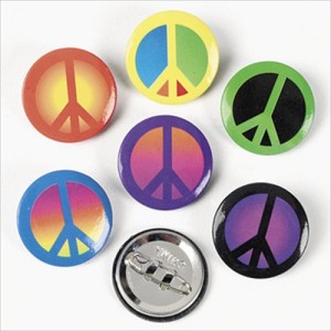 RTD-2213 : Metal Peace Sign Mini Button Pins at HatsForDogs.com
