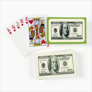 RTD-2258 : Deck of 100 Dollar Bill Playing Cards at HatsForDogs.com