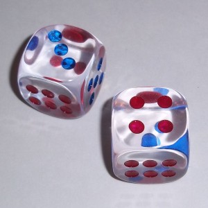 RTD-2373 : Large Giant Pair of Oversize Clear Transparent Dice at HatsForDogs.com