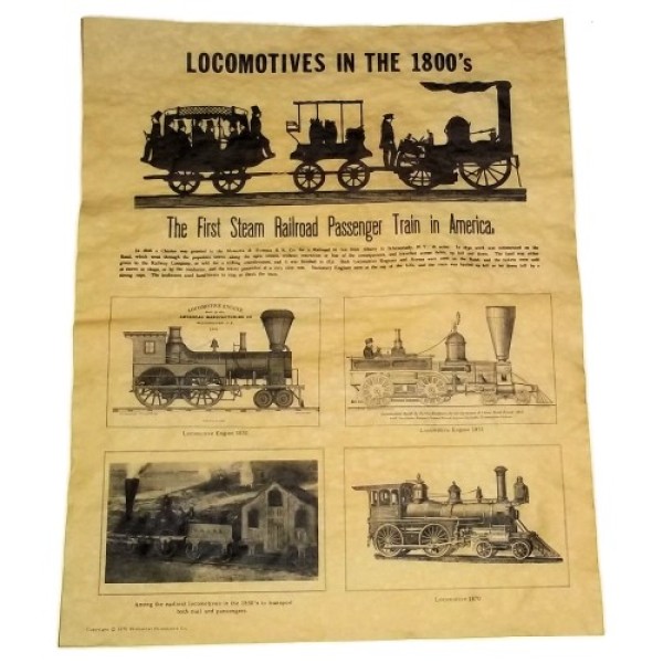 Locomotives in the 1800's - Mini Railroad Train Historical Poster Locomotives in the 1800's - Mini Railroad Train Historical Poster