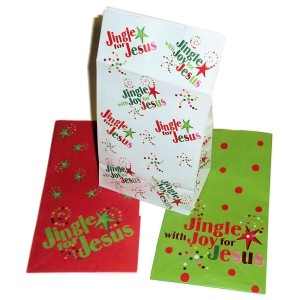 RTD-2619 : Christmas Holiday Jingle For Jesus Paper Treat Bags at HatsForDogs.com