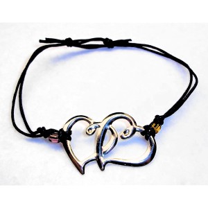 RTD-2753 : Double Heart Adjustable Bracelet at HatsForDogs.com