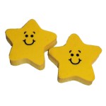 Smiley Happy Face Yellow Rubber Star Eraser