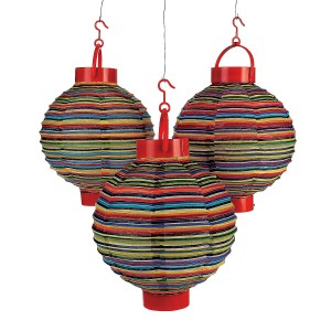 RTD-2892 : 3pc Set of Light-Up Fiesta Paper Lanterns at HatsForDogs.com