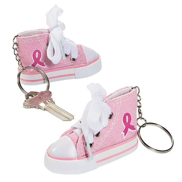 Cotton Pink Ribbon Tennis Shoe Key Chain Cotton Pink Ribbon Tennis Shoe Key Chain