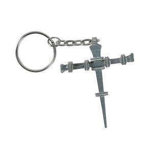 RTD-2974 : Metal Nail Cross Key Chain at HatsForDogs.com