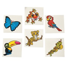 Rainforest Jungle Animal Creature Tattoos 36-pack