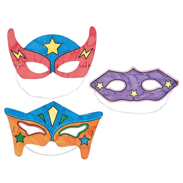 Color Your Own Superhero Mask Color Your Own Superhero Mask