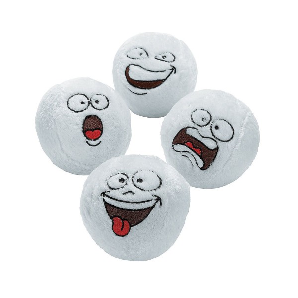 1 Plush Snowball Goofy Face 4 inch Softball Size