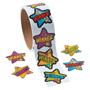 RTD-3237 : Roll of 100 Winner Star Stickers at HatsForDogs.com