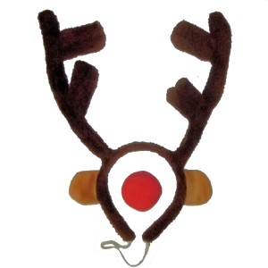 RTD-3258 : Rudolph the Red-Nosed Reindeer Antlers and Nose Set at HatsForDogs.com