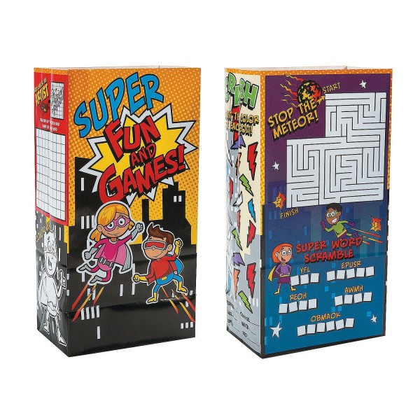 Superhero Theme Kids Meal Treat Bags Superhero Theme Kids Meal Treat Bags