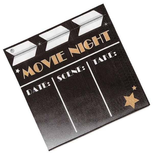 16-pack of Movie Night Clapboard Napkins 16-pack of Movie Night Clapboard Napkins