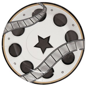 RTD-3423 : 8-pack of Movie Reel Dessert Plates for Movie Night at HatsForDogs.com