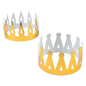 RTD-351424 : 24-Pack Gold Foil Cardboard Royal Crowns at HatsForDogs.com