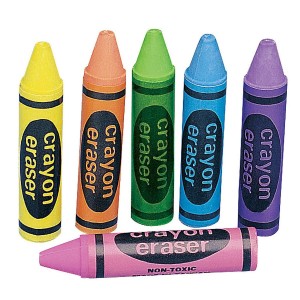 RTD-3542 : Large Crayon Shaped Erasers at HatsForDogs.com