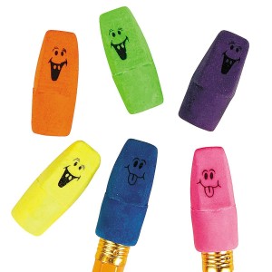 RTD-3593 : Funny Goofy Smiley Face Pencil Eraser Toppers at HatsForDogs.com