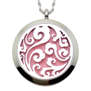 RTD-3623 : Stainless Steel Vines Design Essential Oils Diffuser Locket Charm Necklace at HatsForDogs.com