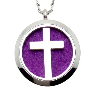 RTD-3624 : Cross Aromatherapy Essential Oils Diffuser Stainless Steel Locket Necklace at HatsForDogs.com