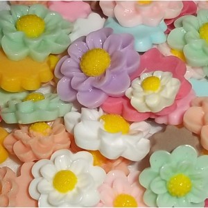 RTD-3670 : Small Resin Flowers for Crafts Assorted Colors 10-Pack at HatsForDogs.com