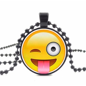RTD-3678 : Goofy Face Emoji Pendant Necklace at HatsForDogs.com