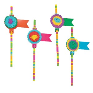 RTD-3770 : Fiesta Party Paper Straws at HatsForDogs.com